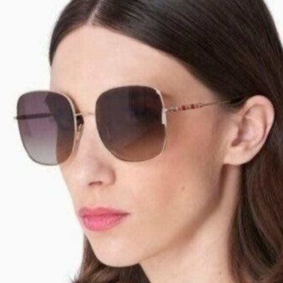 Carolina Herrera Sunglasses CH0035 Designer Square Oversized Gold Retro - Picture 3 of 15